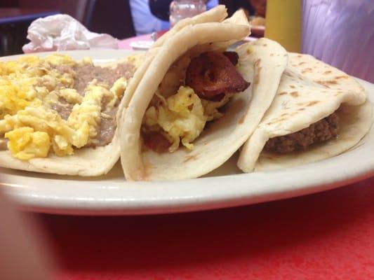 Huge breakfast tacos!