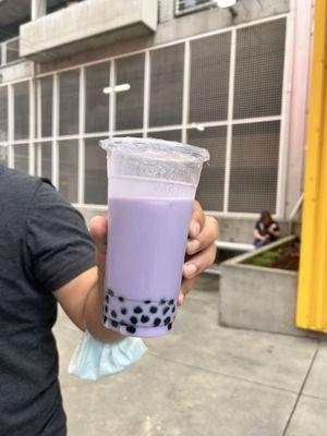 The cup wasn't filled up in a proper way plus I didn't taste the taro PURE WATER TERRIBLE CUSTOMER SERVICE