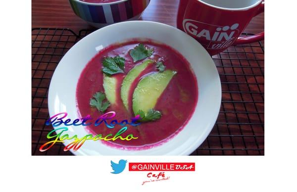 Soup of the Day happens to be Beetroot Gazpacho at GainVille!