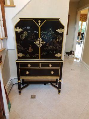 Antique Asian Cabinet - After/Restored in Black