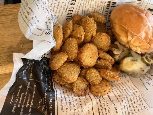 Mushroom & Swiss Burger with beaver tails