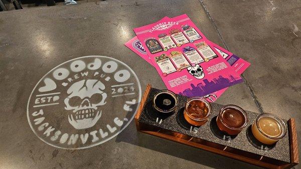 Voodoo Brewing Co beer flight