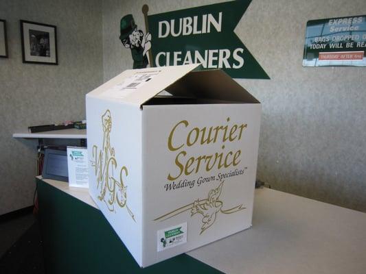 Contact us at "mbutler@dublincleaners" for imfo on free shipping to us for gown preservation.