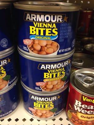 Vienna "sausages"--I used to eat them as a kid. Just like Spam! ;)