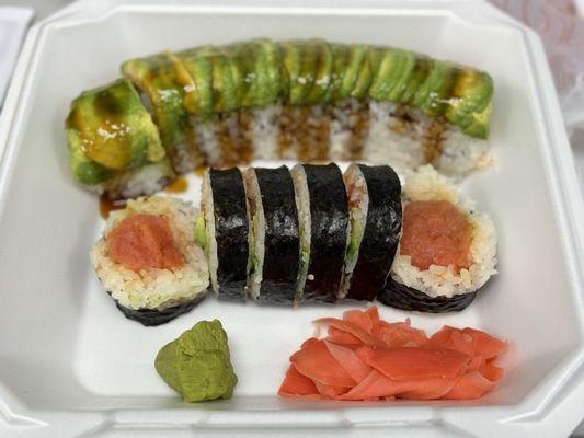 Dynamite Roll and Caterpillar Roll ( without cucumber)