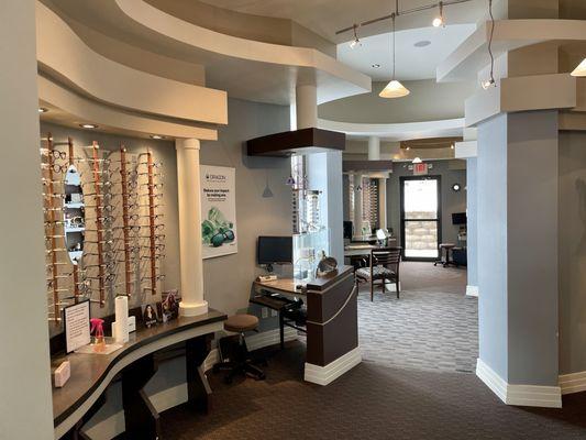 This is our optical, where you will have access to over 500 different frame choices.