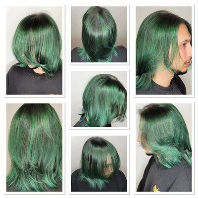 Green Balayage by Sean Daniel (IG @shearloveandhairdrugs)