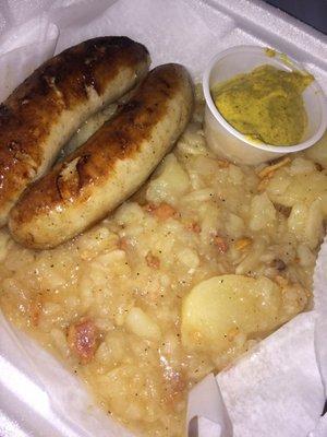 Bratwurst and potato salad