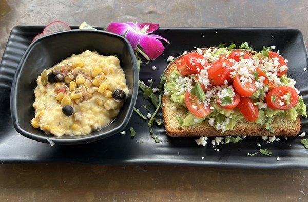 Avocado Toast with side of Homity Corn