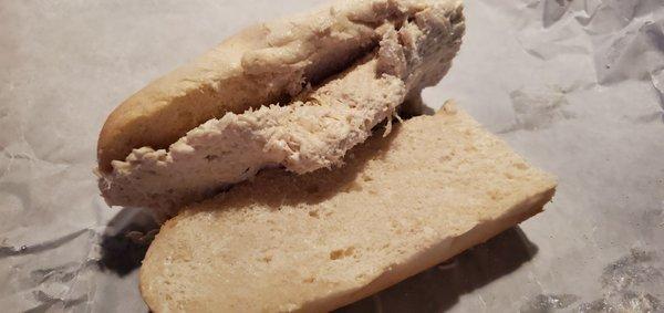 Large chicken salad sub.