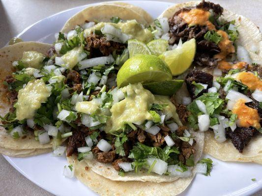 Carne Asada and Barbacoa street tacos are hard to beat from here.