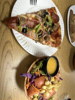 Lunch special pizza and salad