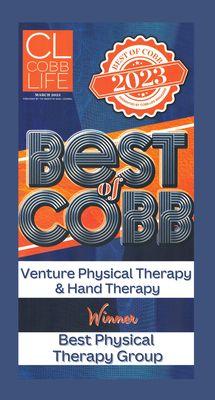 Proud winner of Best of Cobb 2023 for Best Physical Therapy Group