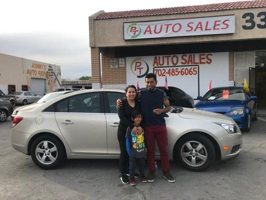 Congratulations on your 2013 Chevy Cruze. Pleasure being able to help you guys out.