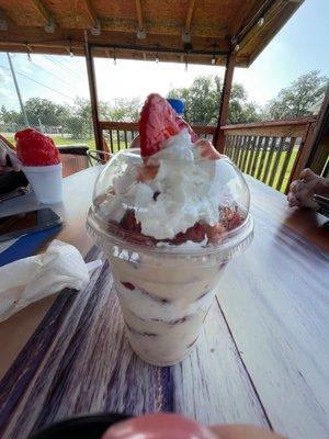 Fresas con crema and raspados