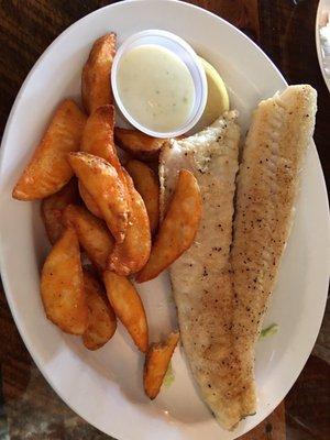 Pan fried walleye and ranch fries