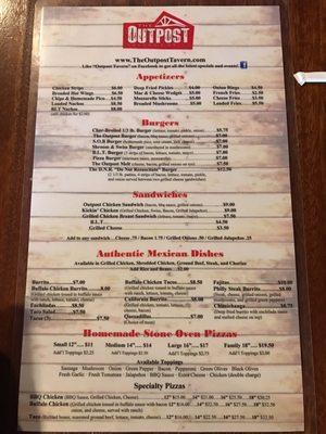 Menu front