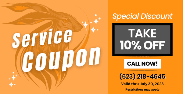 Take 10% off of your service! Good thru July 30, 2023