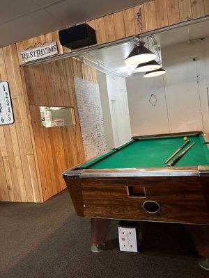 Pool table.