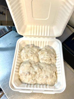 Full order of biscuits and gravy