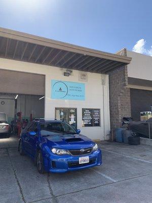 2011 Subaru WRX in for maintenace work