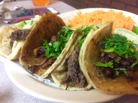 Barbacoa and steak Tacos