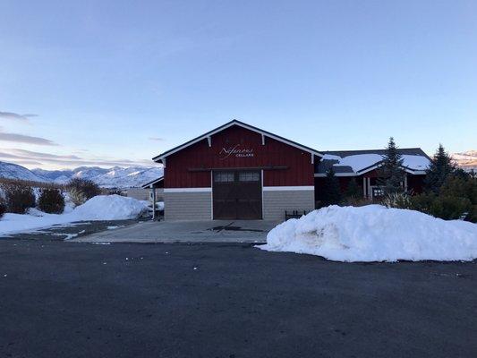 Winery exterior in winter