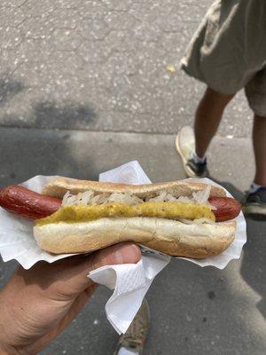 Hotdog with sauerkraut