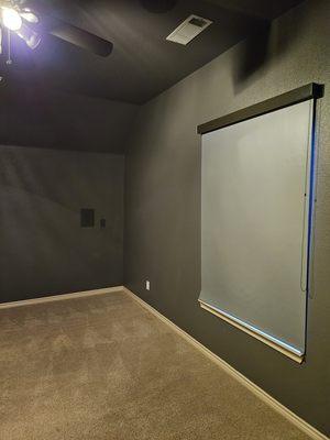 Media Room painting walls & ceilings