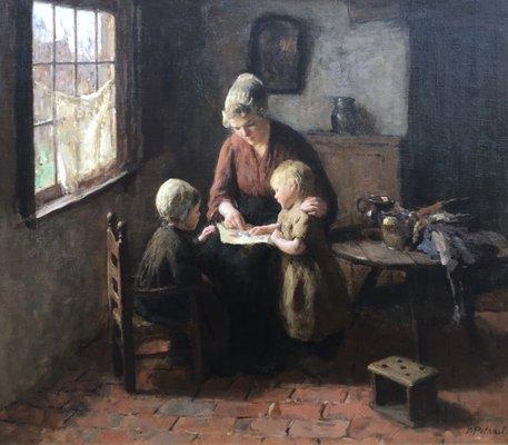 'Happy Family' by Bernard Pothast. Dutch 19th Century.