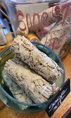 Dried White Sage bundles. (Salvia Apiana) Poe And Arrows, Rockwall, Texas