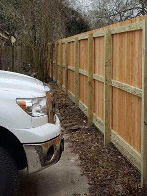 6 1/2' Tall Cedar Privacy Fence