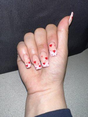 Acrylic nails - February design