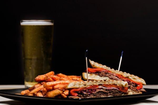 TRI TIP PANINI w/ SWEET POTATO FRIES!