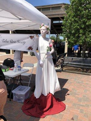 Living Statue at Broken Arrow Rose Festival. Makeup by Spotlite Magic and Costume!