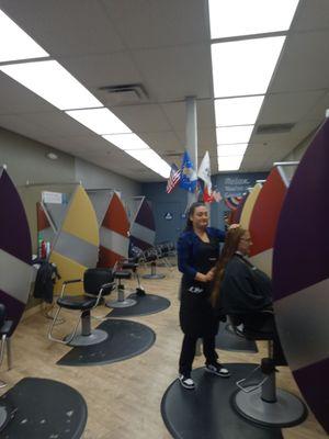 Our clean salon and stylish place.