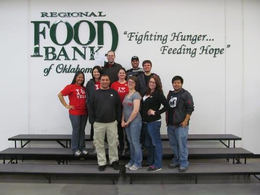 March 2014 UYE - The sheet I'm holding reflects the nearly 10,000 pounds of food we boxed during our three hour shift.