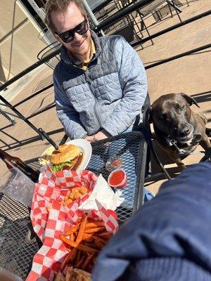 Our fur baby and yummy food get along