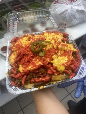 Asada Hot Cheetos Loaded Fries