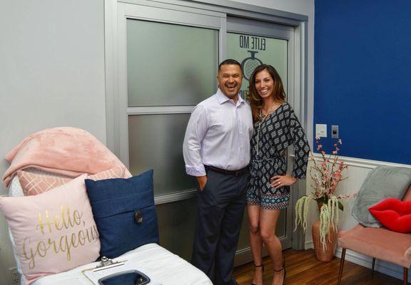 Dr. Dennis Trigueros and Physician Assistant Angelica Quintana on Grand Opening Day July 13th, 2018