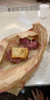 Corned beef sandwich on gluten-free bread