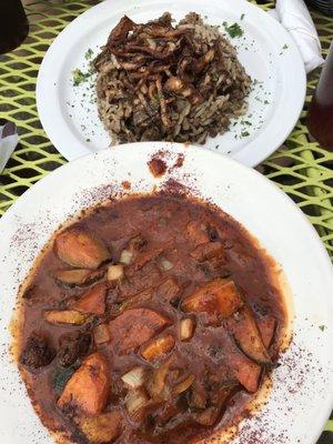 Vegetarian kalaya and mujadara