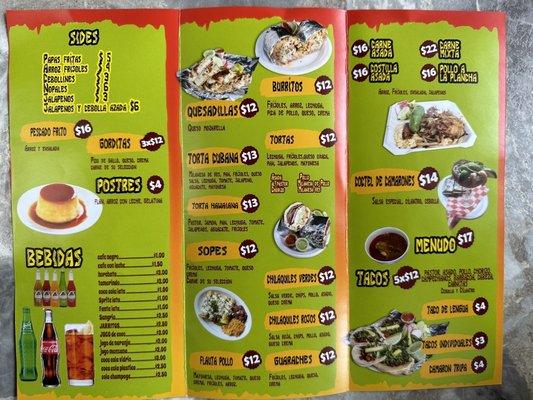 Menu inside