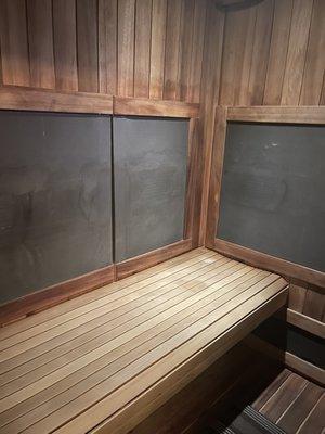 Inside the sauna