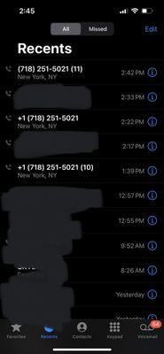 This is proof of how many times I've called this place. And not one time did someone answer.