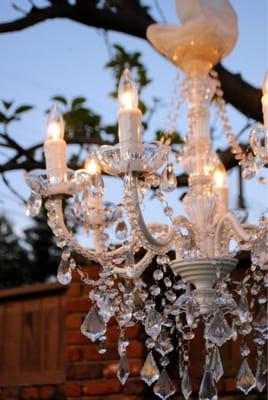 Chandelier used for the party. Beautiful!