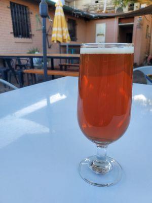 Pumpkin beer on the back patio