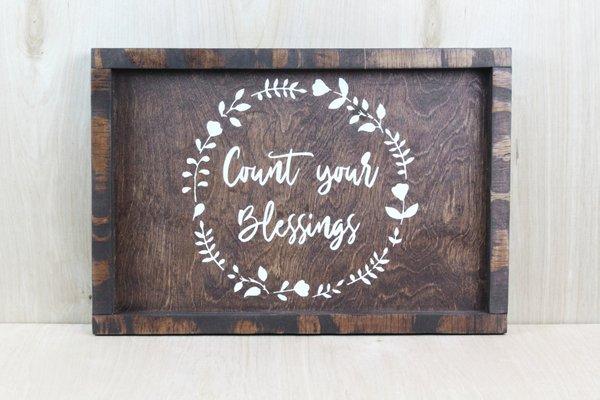 Count Your Blessings Wood Decor. Handcrafted by Simply Uncaged Gifts.