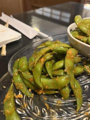 Spicy garlic edamame...very tasty!