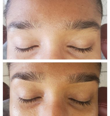 Before and after threading + tinting